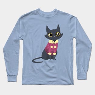 Cozy cat red Long Sleeve T-Shirt